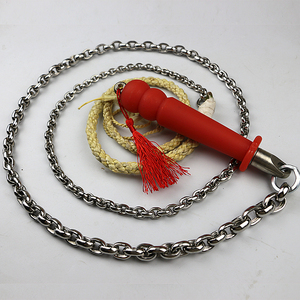 麒麟鞭响鞭甩鞭不锈钢鞭单环链条鞭健身鞭子牛筋轴承固定把手成人