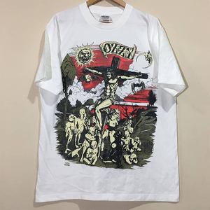 ozzy黑色安息日乐队摇滚重金属十字架cec质感痞帅男女潮牌短袖t恤