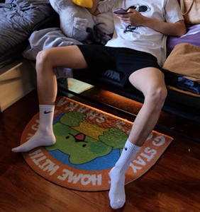 体育生篮球训练袜 长筒白袜纯棉 一卡3双