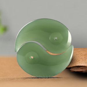 和田玉太极吊坠男女款情侣一对双鱼玉佩青玉定情信物玉石项链挂件