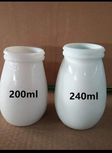 老北京200ml240ml白瓷酸奶瓶奶瓶老酸奶罐乳白玻璃瓶牛奶杯白瓷罐