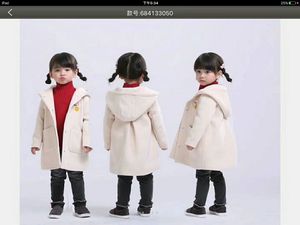 德蒙斯特呢子大衣秋冬款韩版风衣新款儿童上衣女童中小童休闲外套