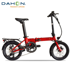 大行DAHON 16寸超轻9速碟刹折叠自行车助力电动车36V200W中置电机