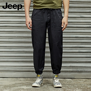 jeep休闲裤男装旗舰专卖官方正品男士宽松松紧长裤吉普商场同款裤