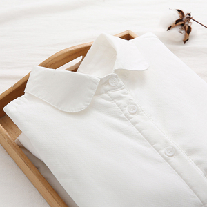 冬新款文艺加绒白色衬衫女士长袖设计感小众加厚保暖打底衬衣上衣