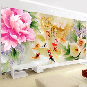 【成品无框满钻】5d鲤鱼戏水钻石画满钻客厅粘贴新款包邮手工