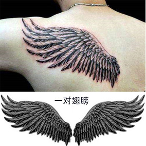 纹身图案男翅膀满背图片