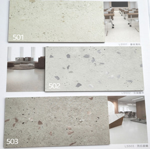 地板胶pvc元维防火LS501拼块水磨石纹LVT地板木纹灰色石纹