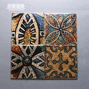 20*20西班牙罗兰花砖仿古砖厨卫墙地砖米黄欧式复古亚光背景墙