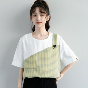 802人付款淘宝半身裙女夏高腰假两件格子爵士舞短裙