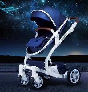 宝宝好qd8婴儿推车高景观婴儿车可坐可躺轻便折叠避震高端童车