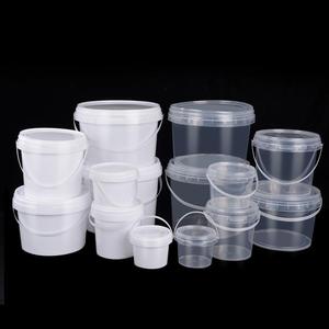 博浪百货密封塑料桶透明白色收纳桶包装打包桶圆桶小桶食品塑料桶