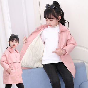 女童加绒皮衣2024冬季新款儿童洋气加厚外套中小童中长款上衣韩版