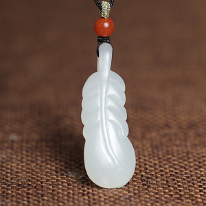 大叶有成吊坠 和田玉籽金枝玉叶挂件 新疆白玉 立体雕 苏州黛玉坊