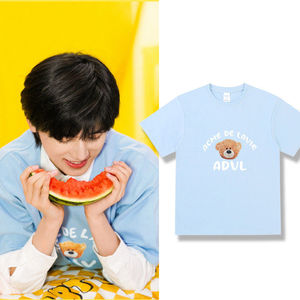 宋亚轩同款小熊t恤夏季外套同学录衬衫扎染短袖球衣服桖上衣t宽松