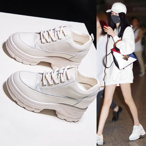 了不起的儿科医生焦佳人王子文同款女内增高小白色运动厚底老爹鞋