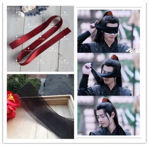 庆余年五竹同款遮眼纱黑色蒙眼布汉服飘丝古风束发带古代头饰道