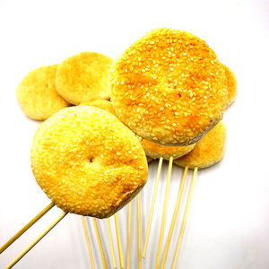 芝麻饼串10串 烧烤烧饼油炸小光饼串脆锅盔烧烤冷冻半成品商用