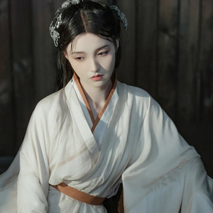 原创汉服女夏2022新品魏晋制素雅古装古风超仙气飘逸广袖交领襦裙