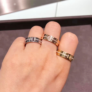 欧洲代购tiffany/蒂芙尼 two双t圆形戒指 18k金镶钻 男女婚戒对戒