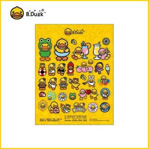 b.duck小黄鸭个性贴纸潮玩贴防水动漫可爱冰箱贴汽车贴泡沫贴儿童