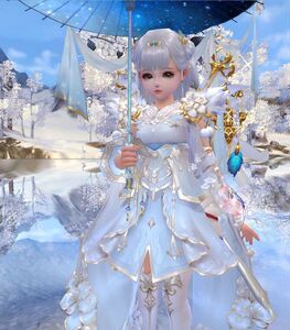 剑网3剑三电一长安城 特效限量外观无色舞·凝露 蓝无色 特效披风