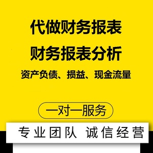 企业财务报表分析代做会计报表资产负债表利润表损益表流水账