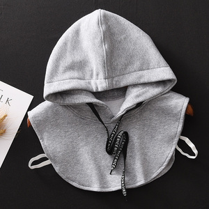 卫衣帽单独简约百搭纯色假领子男女实用抽绳卫衣帽节约领假帽子领