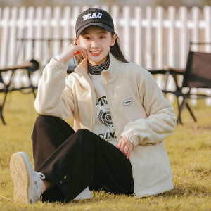 初中生加绒外套女2022秋冬少女学院风校服内搭青少年中学生摇粒绒