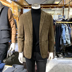 路卡迪龙皮衣2021秋冬新品乌干达磨砂小羊皮单西男外套 160215404