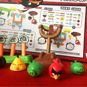 荣达丰愤怒的小鸟玩具儿童积木桌面游戏公仔摆件可爱绿猪猪可弹射