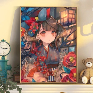 阴阳师diy数字油画手绘填色油彩画古风动漫人物手工填充丙烯挂画