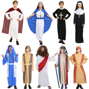 圣诞节神父牧师凯撒大帝话剧服装 COS儿童修女圣母玛利亚演出衣服