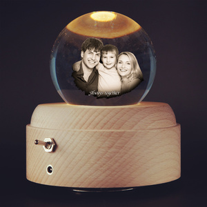 照片DIY私人定制水晶球音乐盒夜灯新人结婚纪念日送女友生日礼物