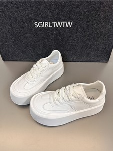 SGIRL S15推荐2024春季新款学院风小白鞋厚底板鞋休闲大头单鞋女