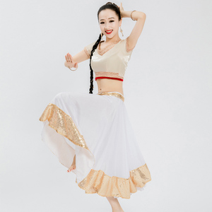 依曼印度舞女装大摆宽金边短裙团购演出服成人楞哈纱丽百搭款