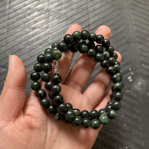 天然西藏药王石项链民族风藏玉圆珠链颈部现货含磁疗养生玉石链子