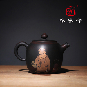 凤凰印云南建水紫陶一澄刘勇香如故作品纯手工茶壶 非紫砂茶具