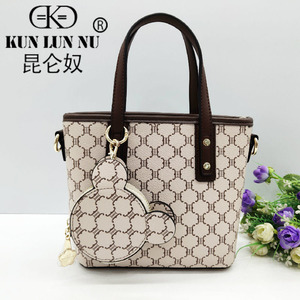昆仑奴女包专柜正品2022新款时尚印花手提包9888单肩斜挎包菜篮子