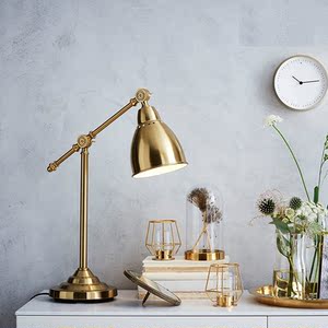 宜家ikea巴罗米特工作灯黄铜色台灯经典复古直射灯光网红床头灯