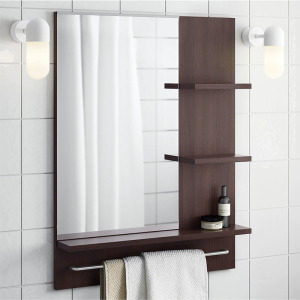 宜家ikea利兰根镜子现代北欧开放式储物镜子带搁板浴室镜柜组合