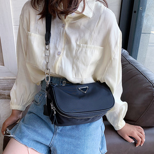 ins斜跨小包包女2021新款潮百搭时尚尼龙布单肩包少女休闲小挎包