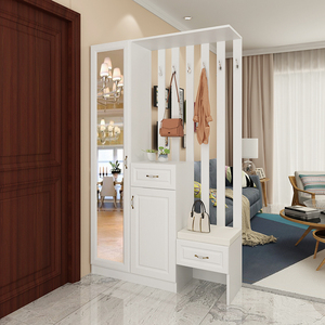 入户进门玄关隔断柜现代简约多功能家用客厅欧式鞋柜带挂衣架凳子