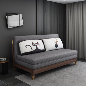实木沙发床多功能可折叠简约现代单双人小户型客厅轻奢沙发床两用