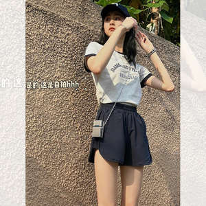 网红运动服套装女夏装2022年新款减龄休闲时尚俏皮活泼短裤两件套