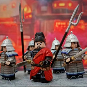 预|售 cosmos 第三方人仔大唐右骁卫士兵古代中国风将军盔甲积木