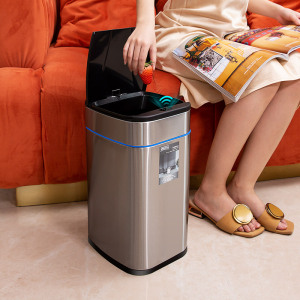 智能垃圾桶家用带盖感应式不锈钢卫生间厕所客厅创意厨房自动卧室
