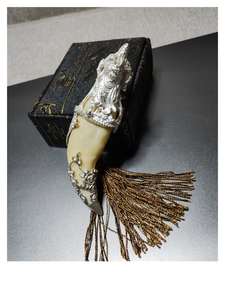 双喜999纯银包防熊牙纯银套男女银项链防裂精品银饰吊坠实拍包邮