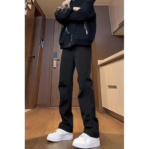 cleanfit黑色弯刀牛仔裤男夏季薄款弹力修身裤子微喇窄版直筒长裤