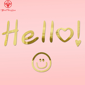 亚克力墙贴立体卧室儿童房可爱hello你好创意字床头贴纸装饰定.